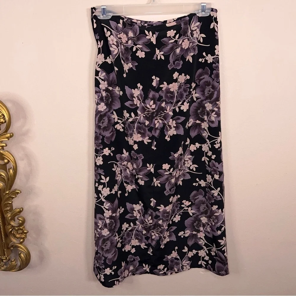 Vintage Small Hana Purple Floral Maxi Skirt Lightweight Womens Vintage 16